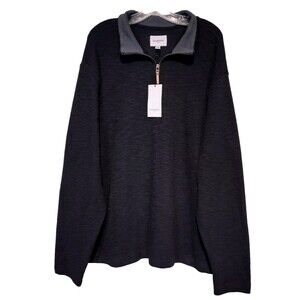Goodfellow & Co. XL Mens 1/4 Zip Knit Mock Neck Pullover  Black New With Tags